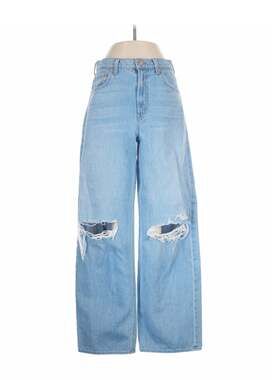 Mother The Snacker High Rise Wide Leg Distressed Jeans Size 24